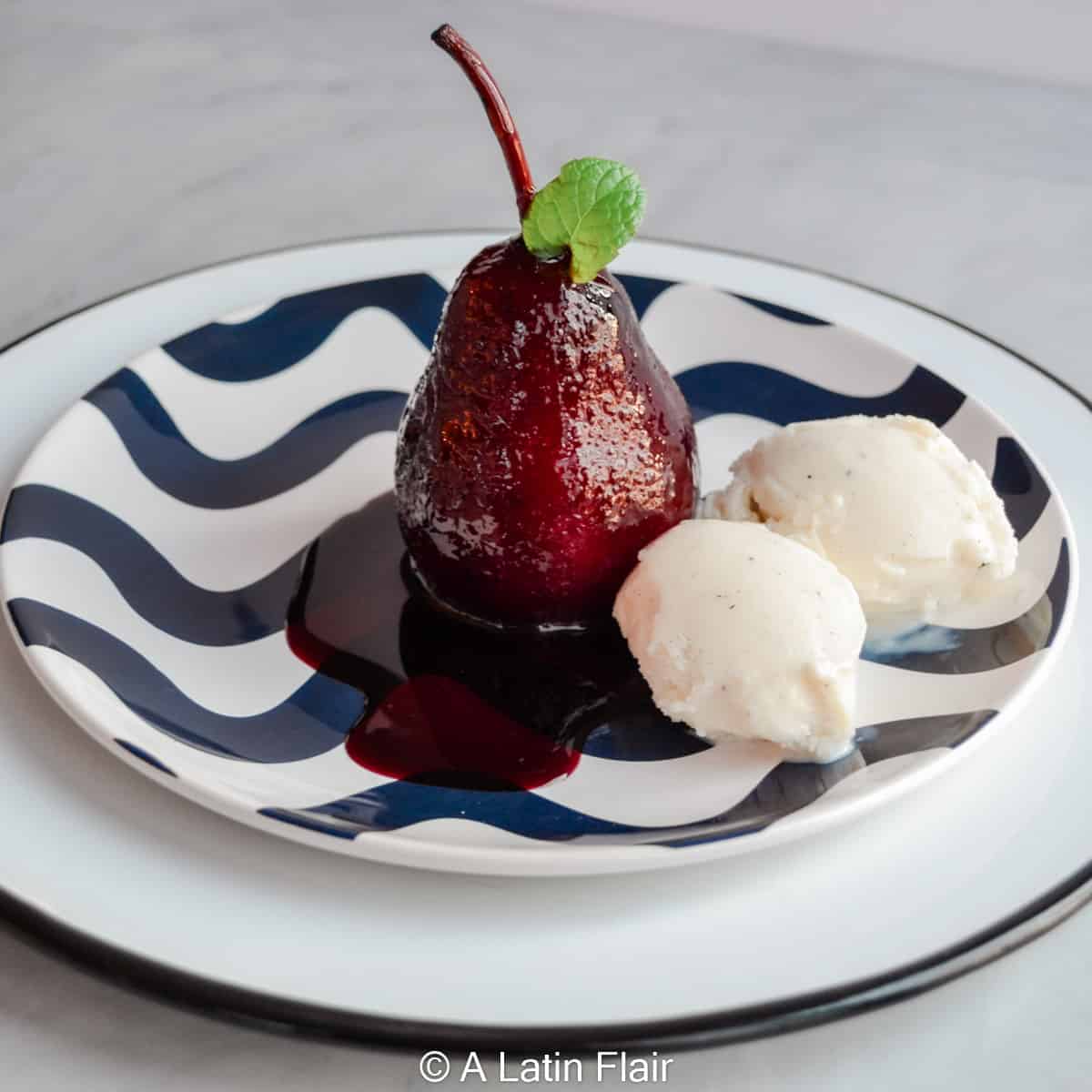 Hibiscus-and-wine-poached-pears