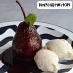 Hibiscus Poached Pears In Red Wine And Spices