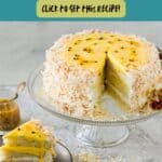 Coconut Cake with Passion Fruit Filling