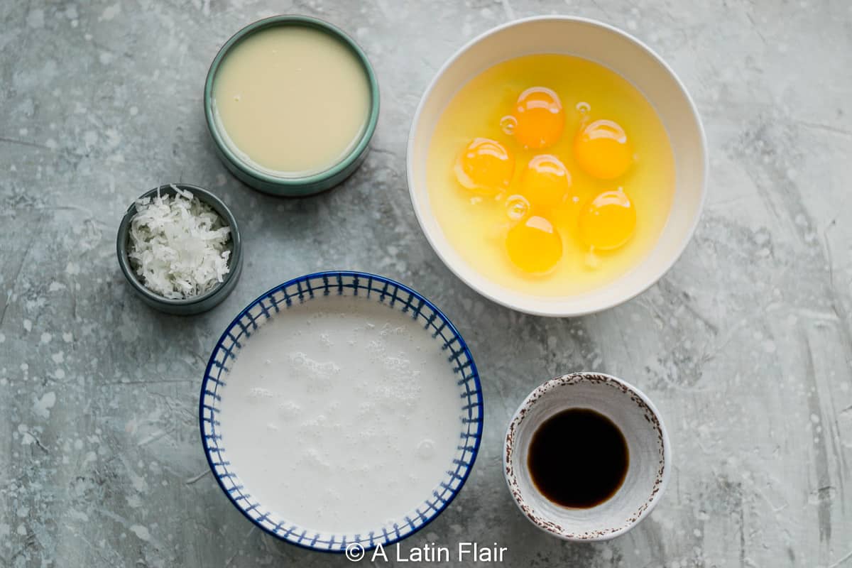 Ingredients-for-coconut-flan-(flan-de-coco)