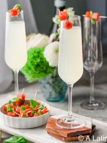 Guava-mimosas-in-flute-glass-with-guava-paste-garnish