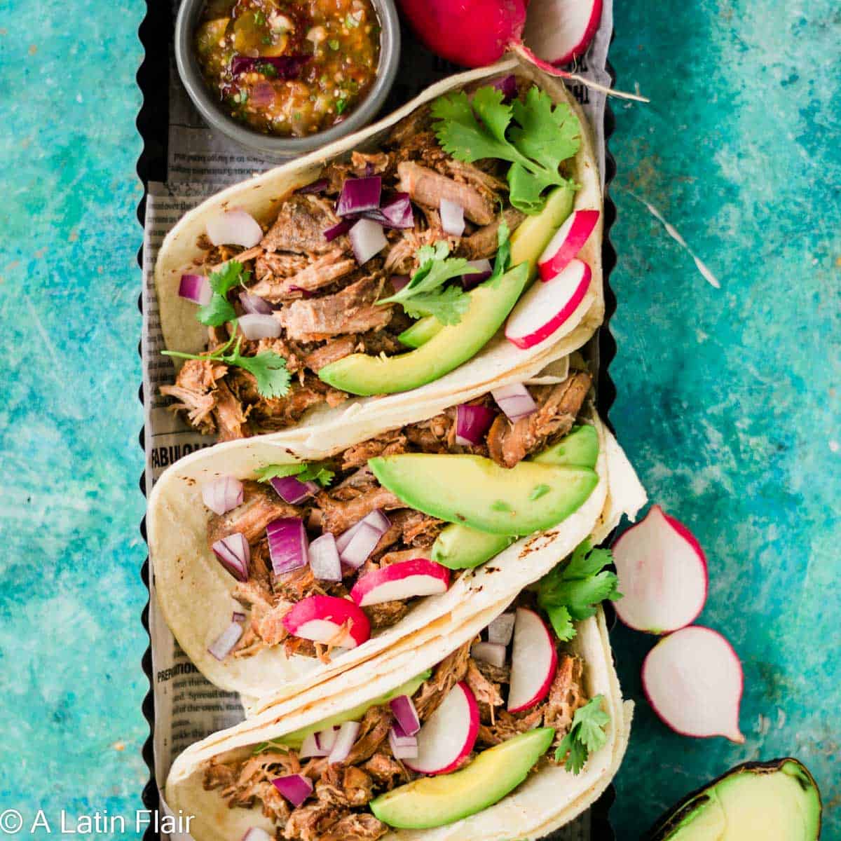 Street Tacos with Slow Cooker Carnitas - Slow Cooker Gourmet