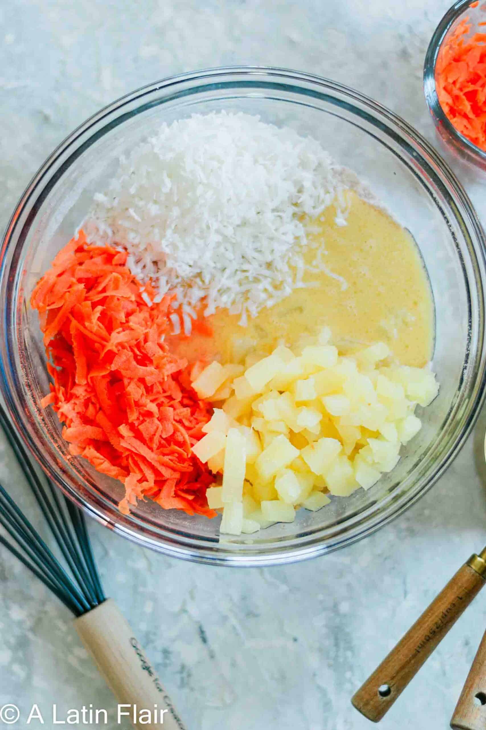 instructions for Carrot Cake with Pineapple and Coconut