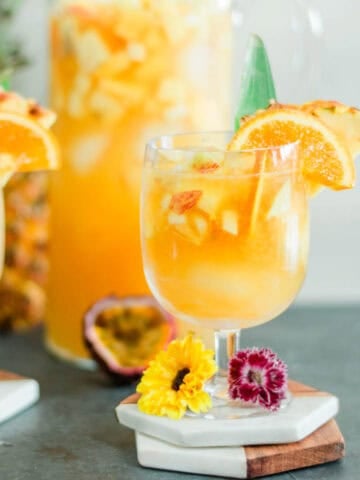 puerto rican sangria recipe in a wine glass