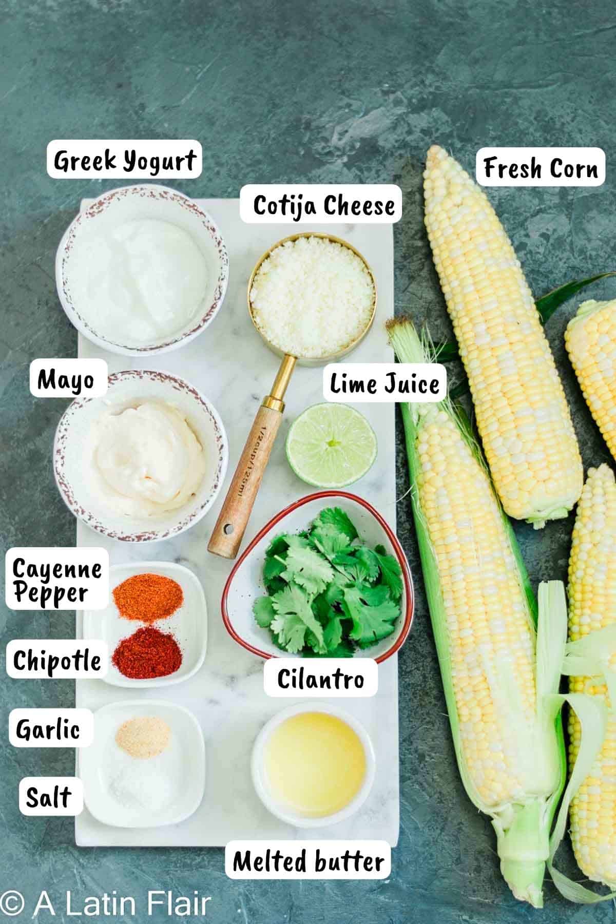 ongredients for Mexican-Style Corn Elote Salad Recipe