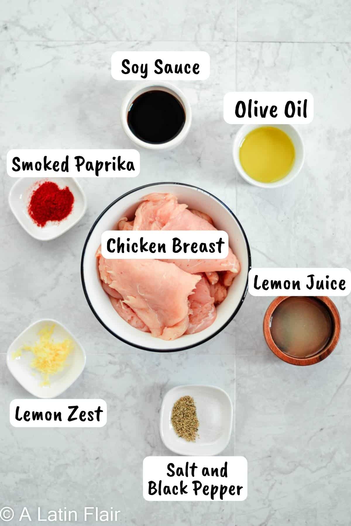 Chicken marinade ingredients for Chicken Chipotle Pasta