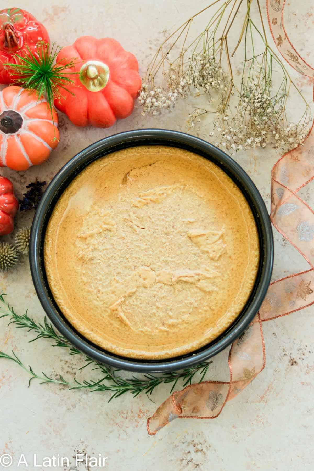 Pumpkin Flan Recipe in baking pan