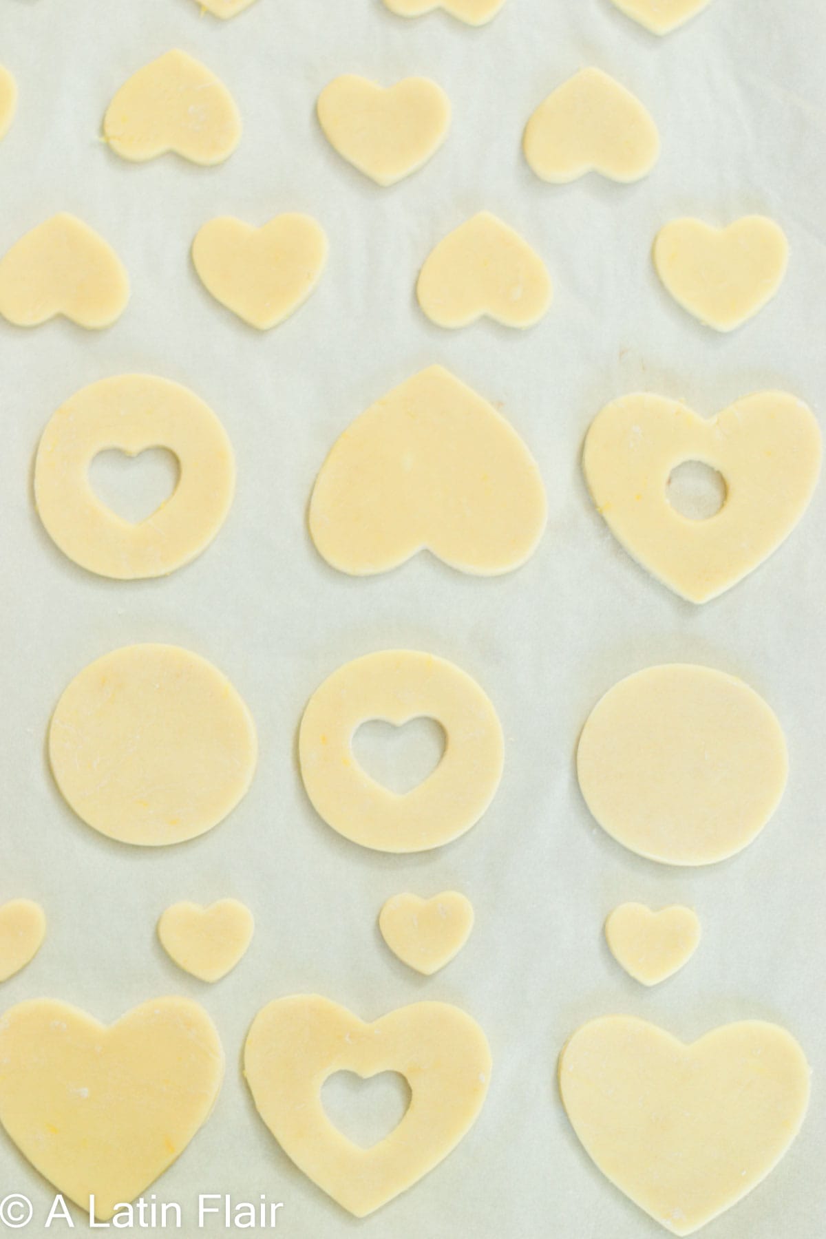 Cookie cutting of Hearts shaped Dulce de Leche Cookies