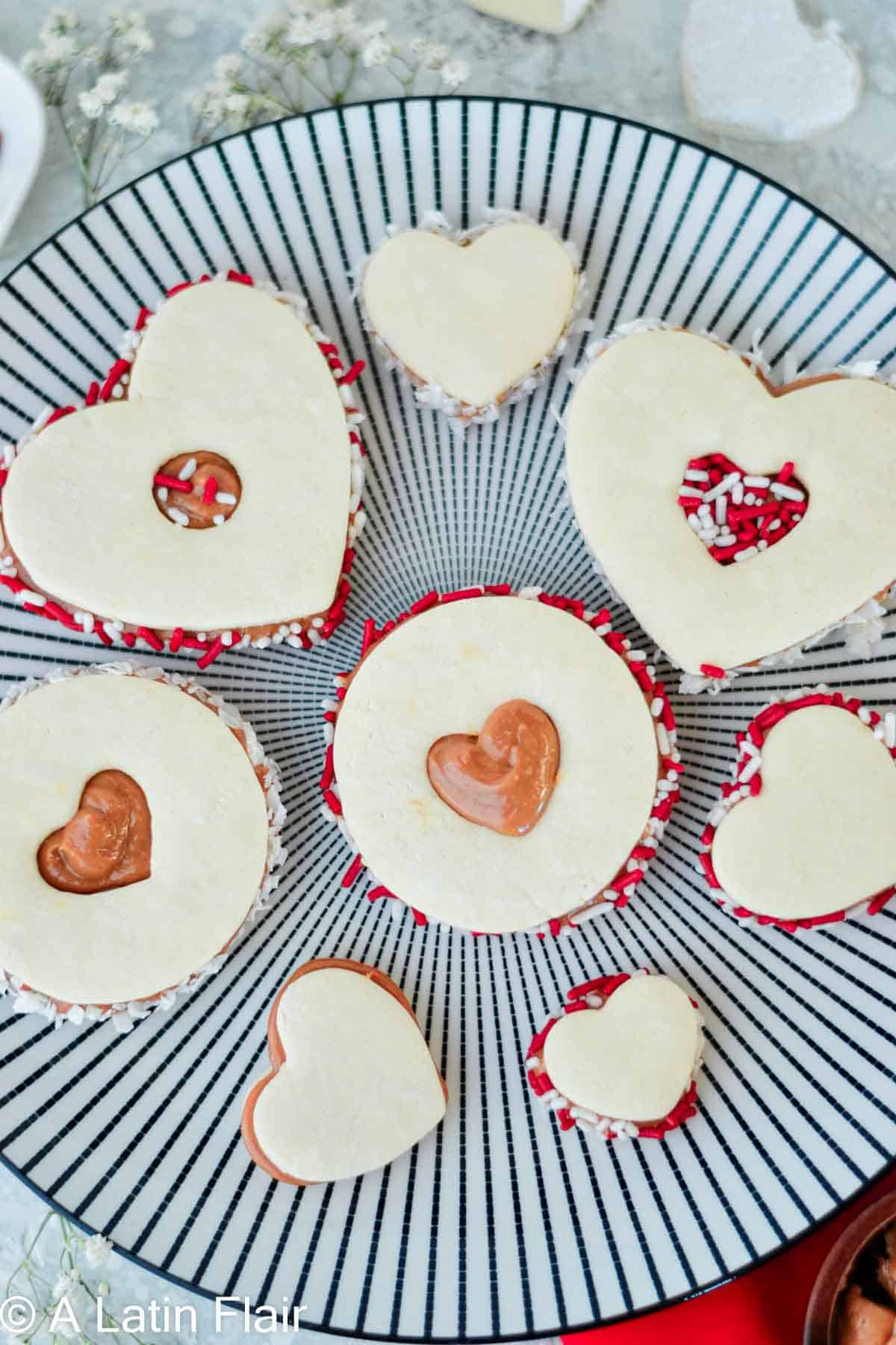 Hearts shaped Dulce de Leche Cookie Recipe