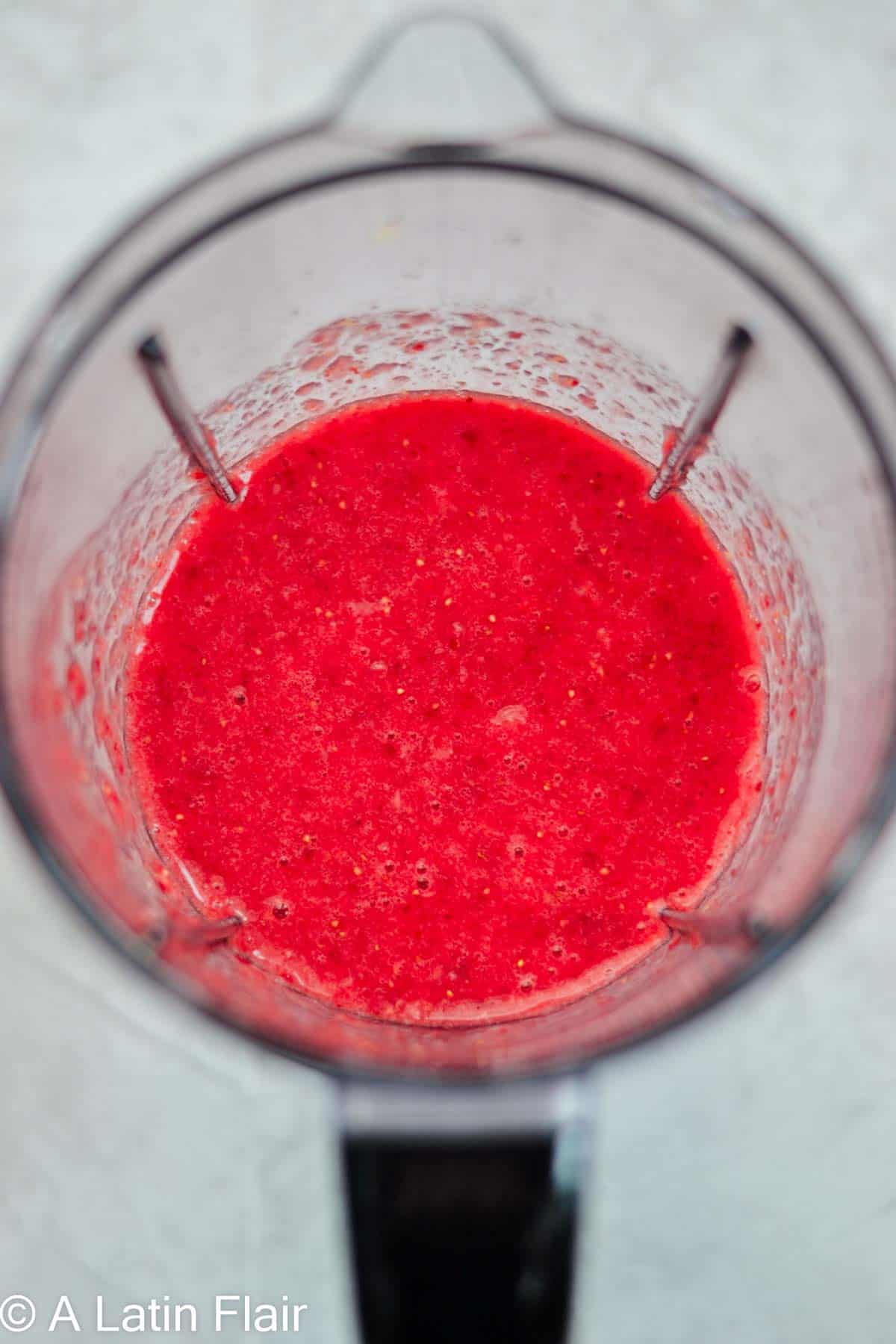 blended strawberry puree