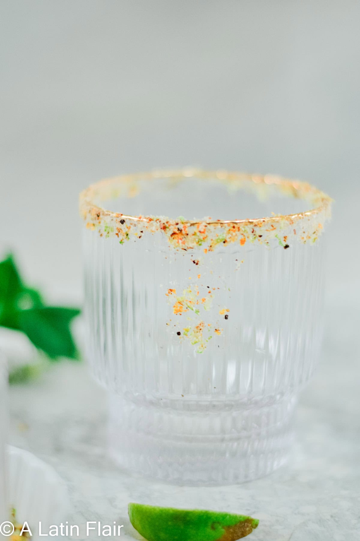 salted glass rim for aperol margarita