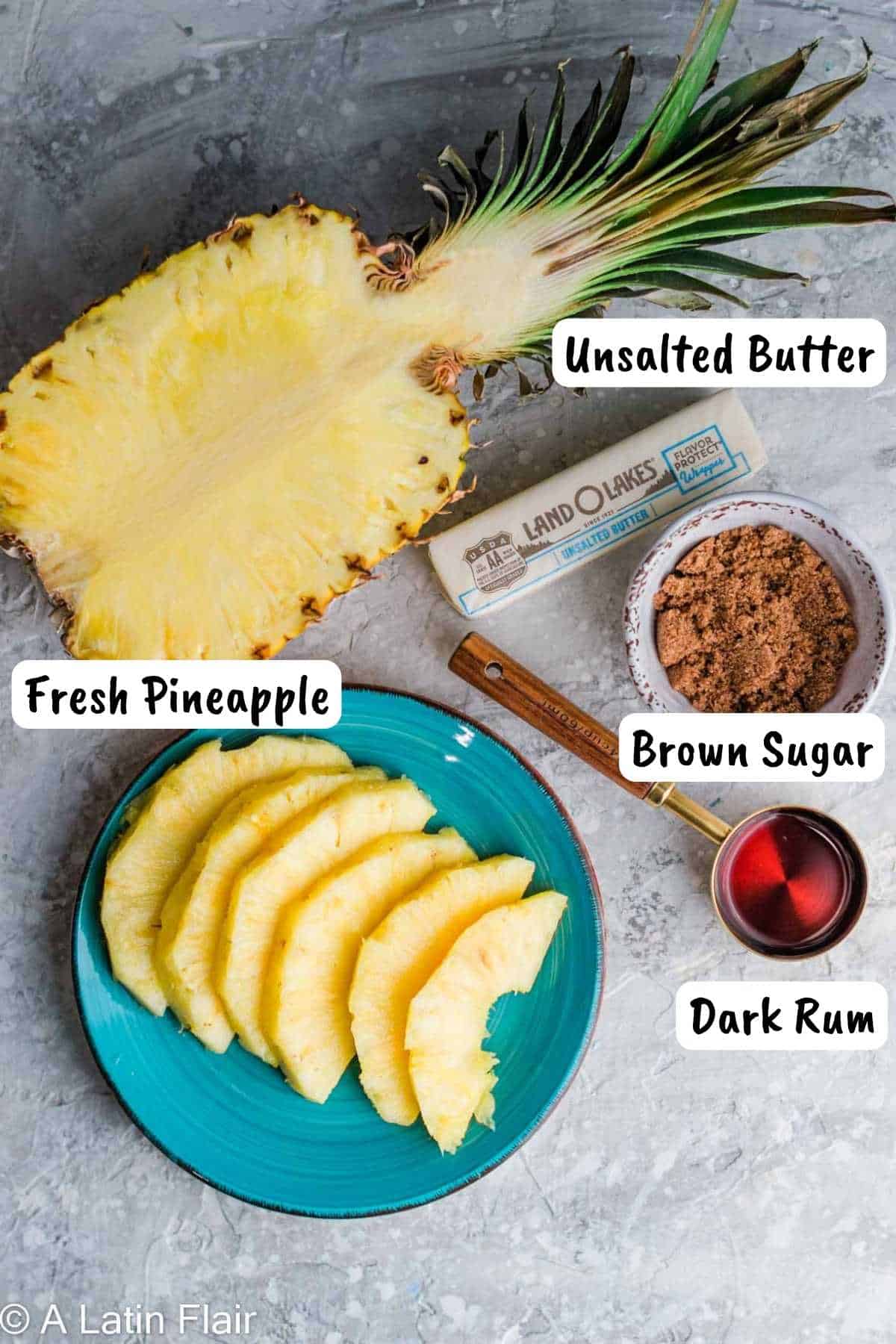 ingredients for Pineapple Rum Cake
