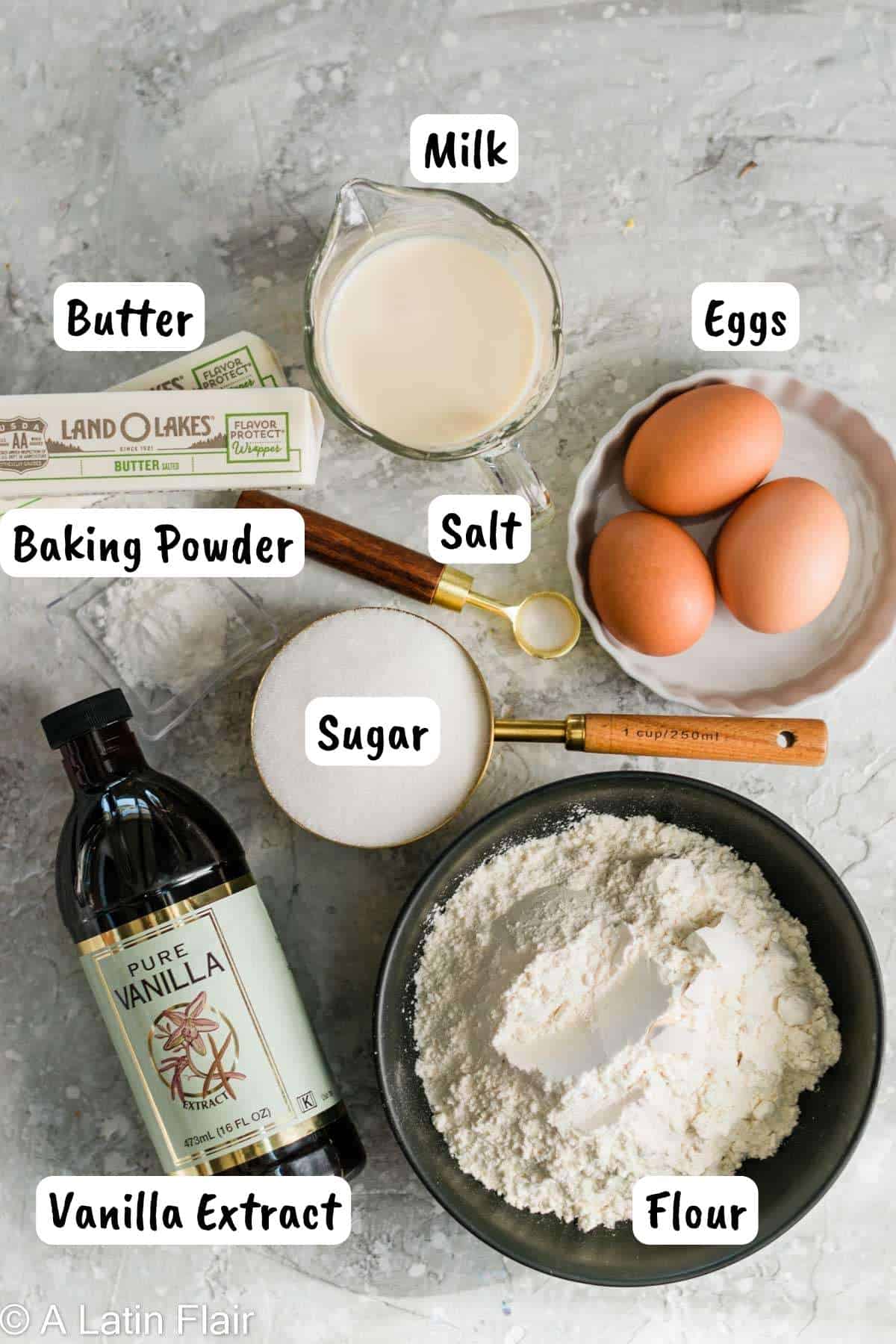 cake batter ingredients for Upside Down Pineapple Rum Cake
