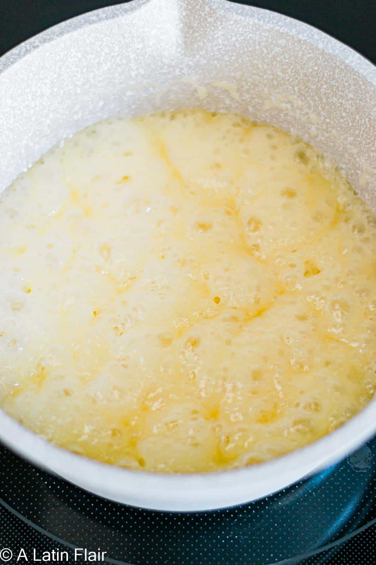 making rum sauce for cuban rum cake