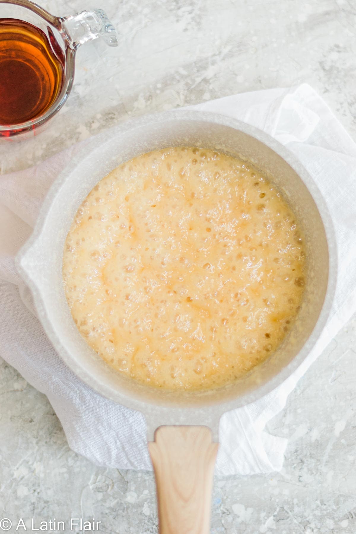 making rum sauce for cuban rum cake