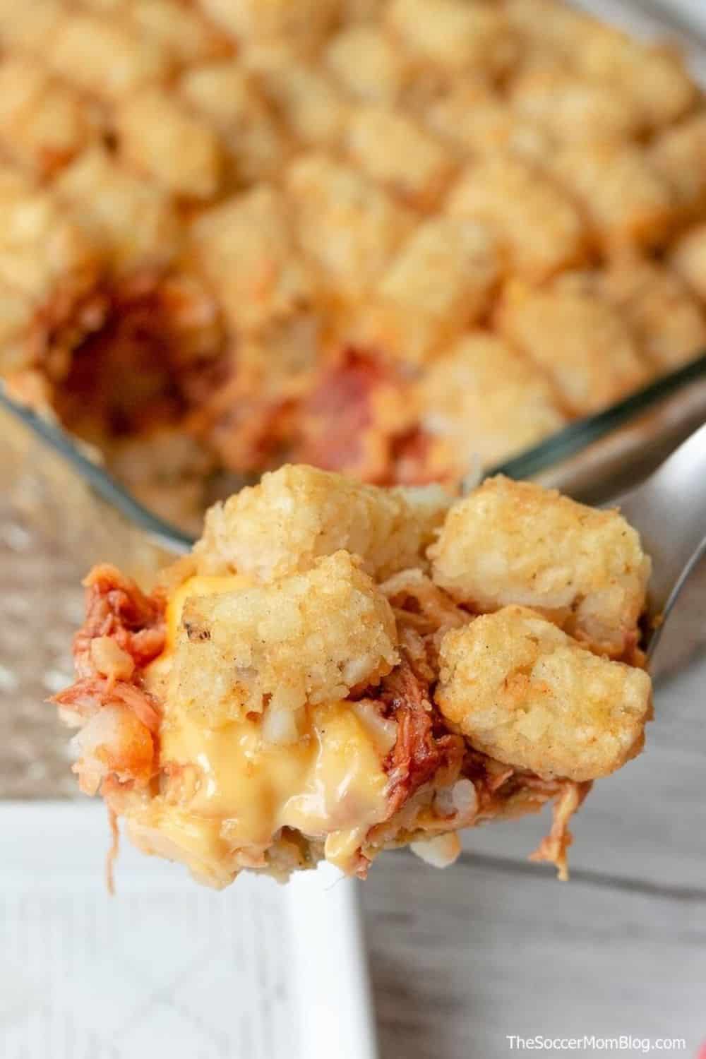 Easy Pulled Pork Tater Tot Casserole