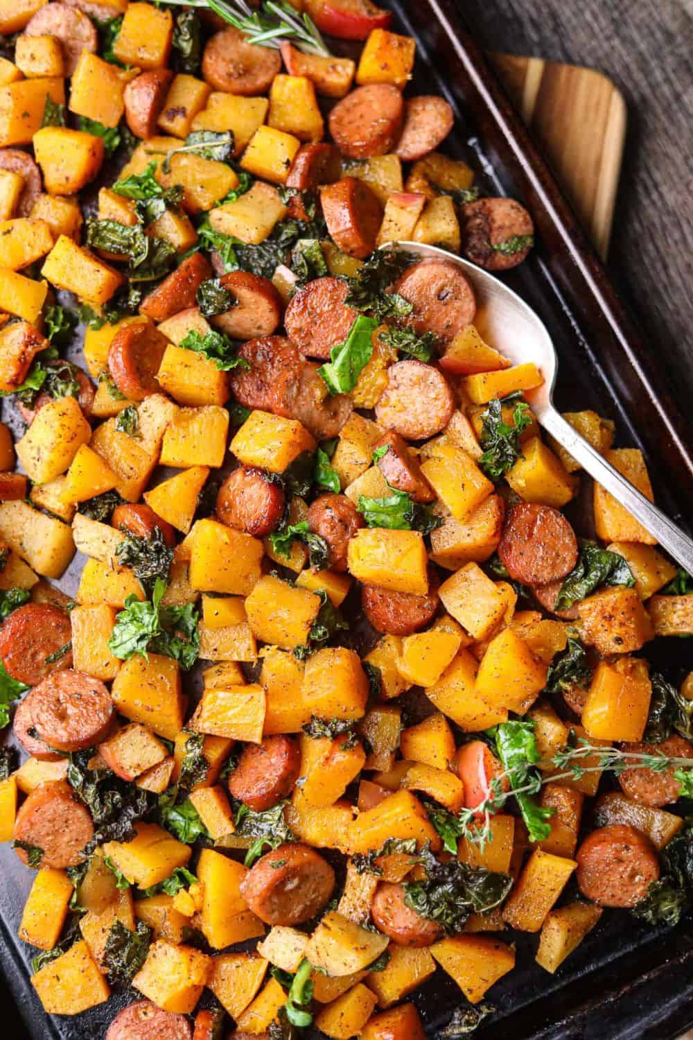 Chicken Sausage and Butternut Squash Sheet Pan Meal