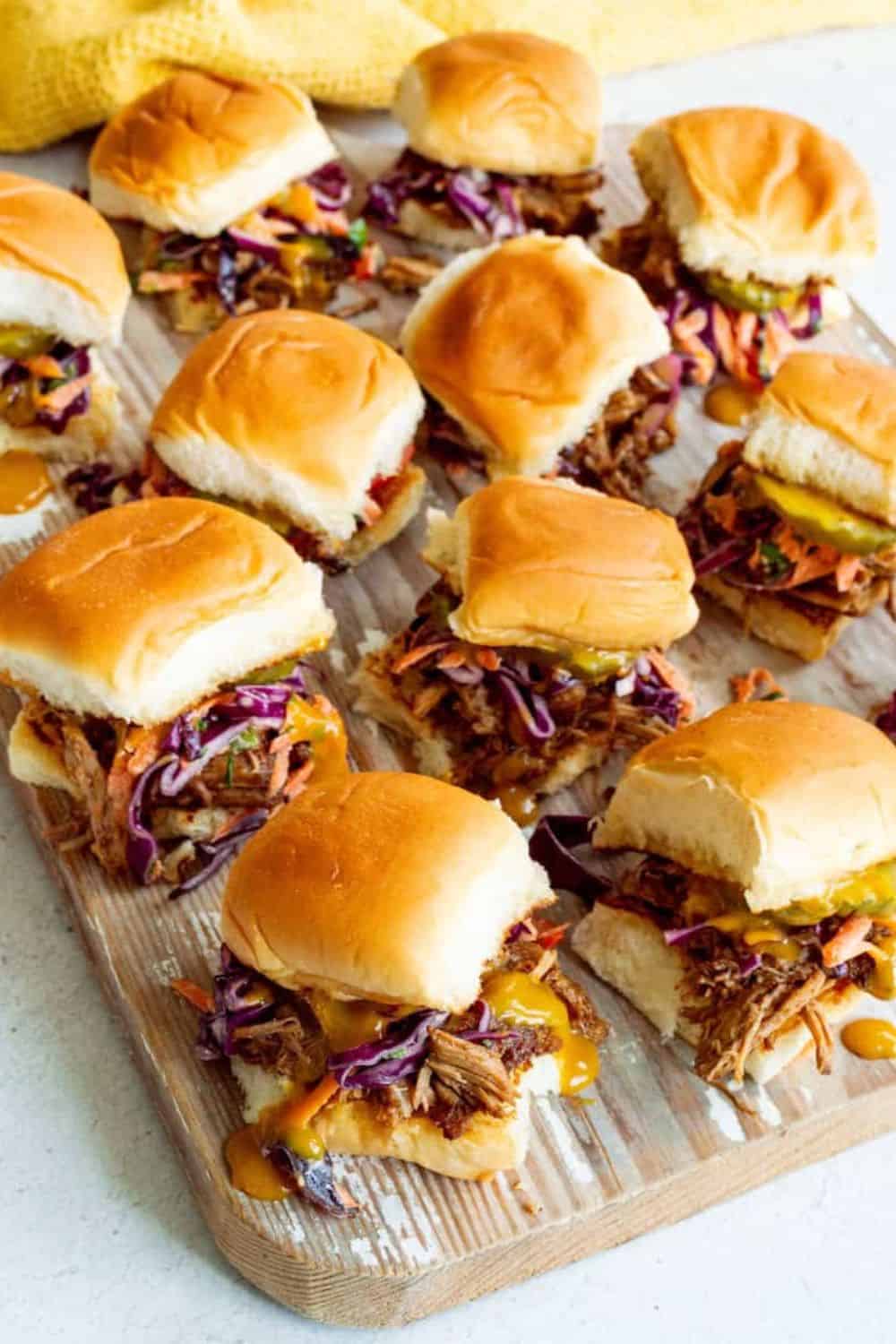 BBQ Pulled Pork Sliders with Red Cabbage Slaw