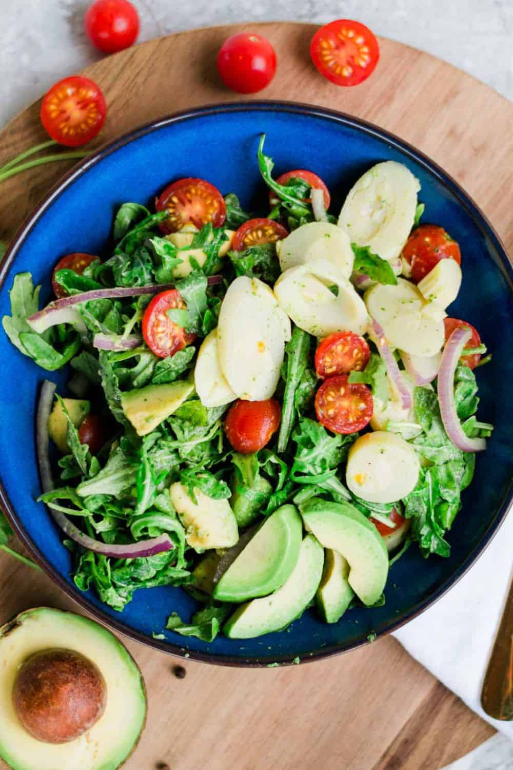 Hearts of Palm Salad with Vegan Avocado Dressing