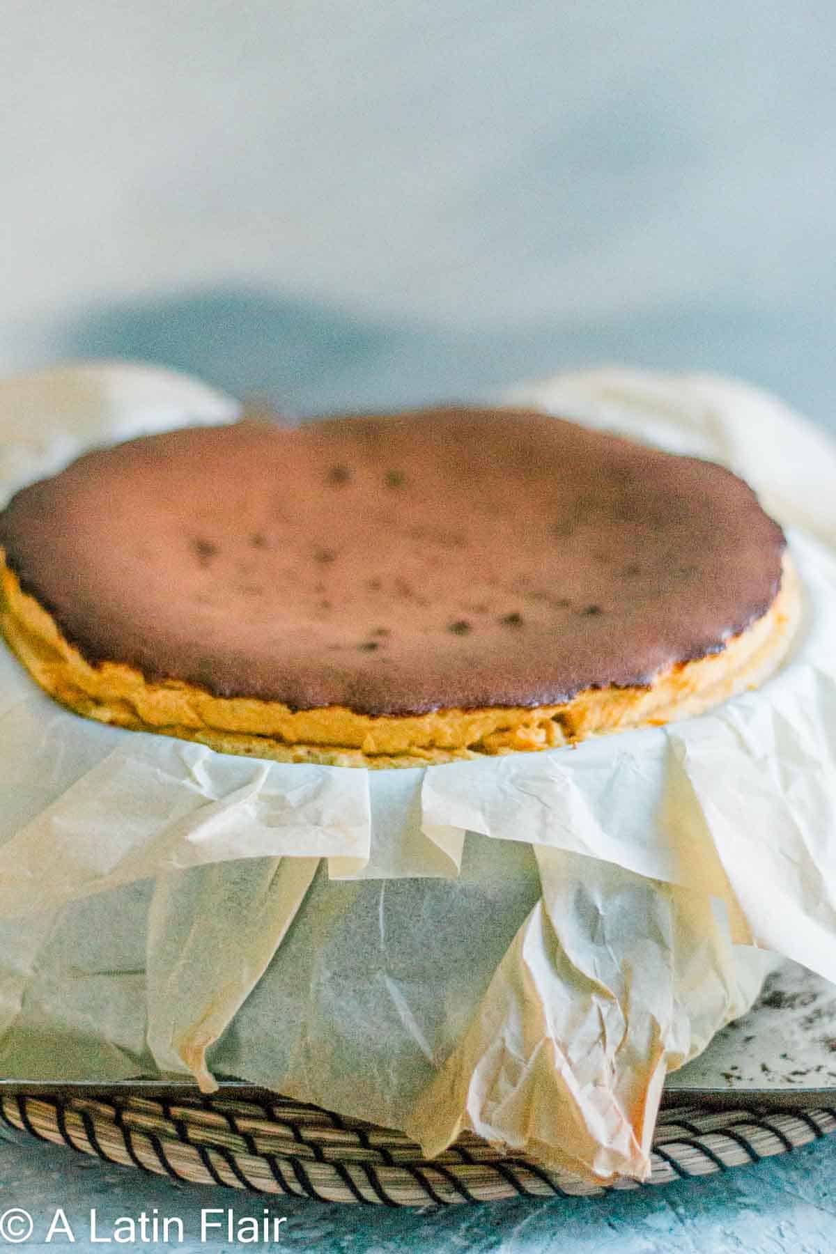 baked pumpkin basque cheesecake