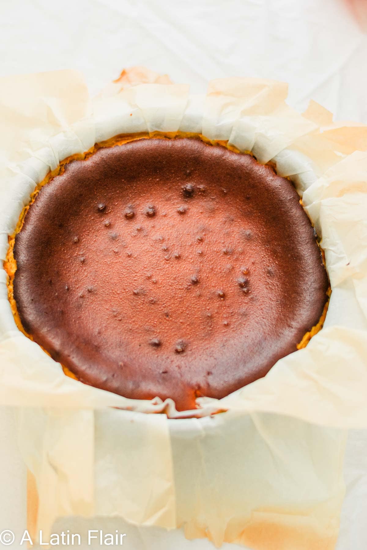 baked pumpkin basque cheesecake
