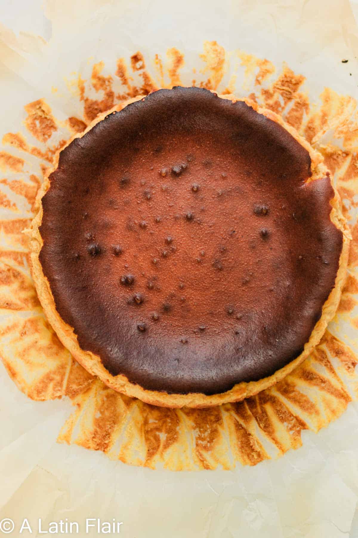 baked pumpkin basque cheesecake
