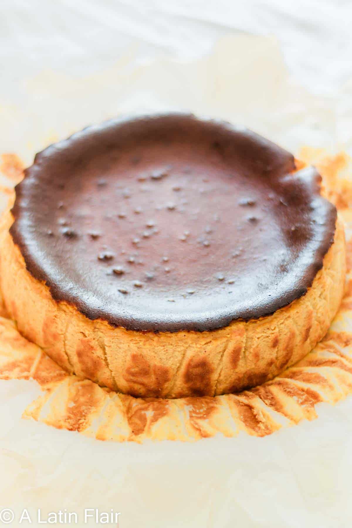 baked pumpkin basque cheesecake