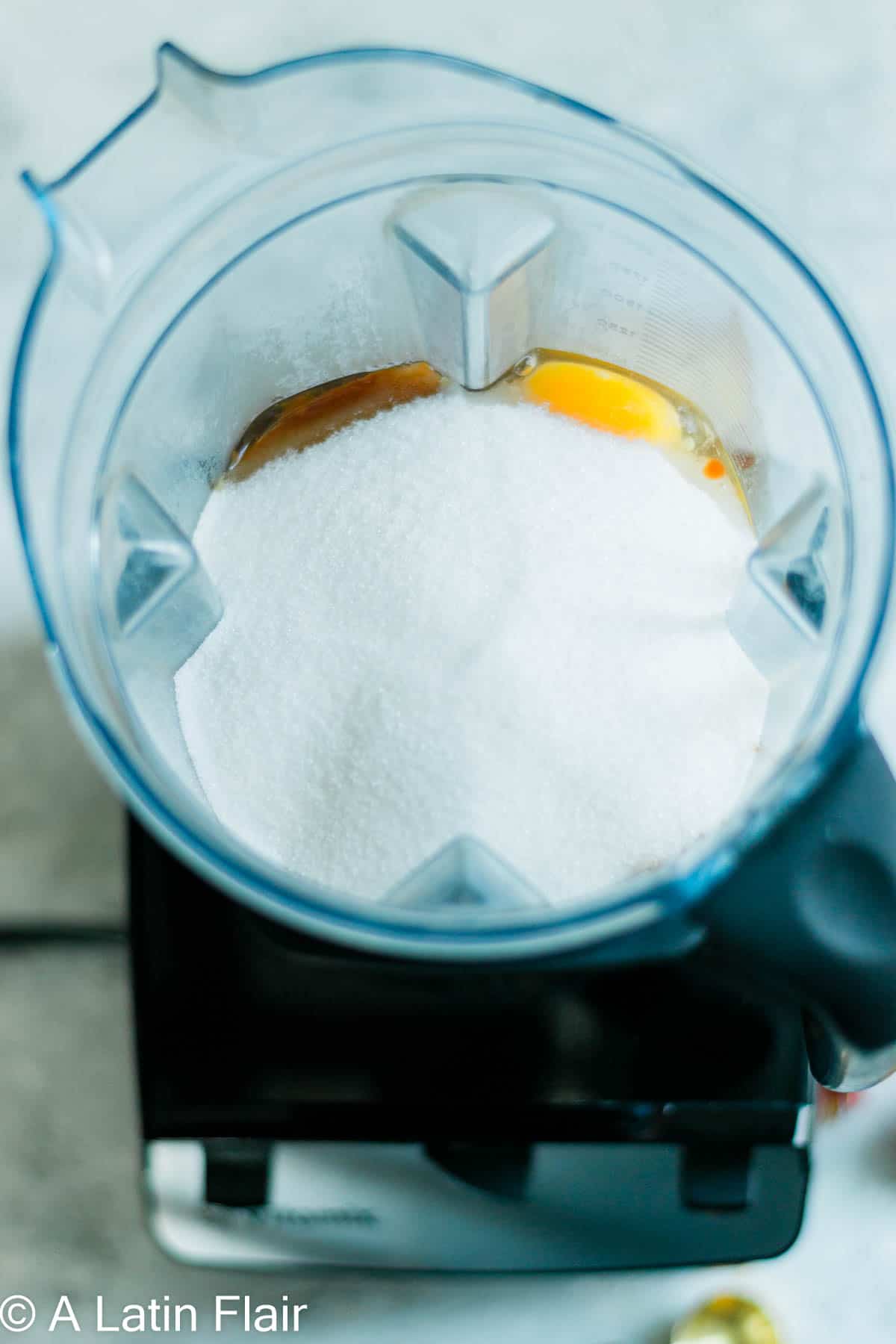 ingredients for pumpkin basque cheesecake in blender