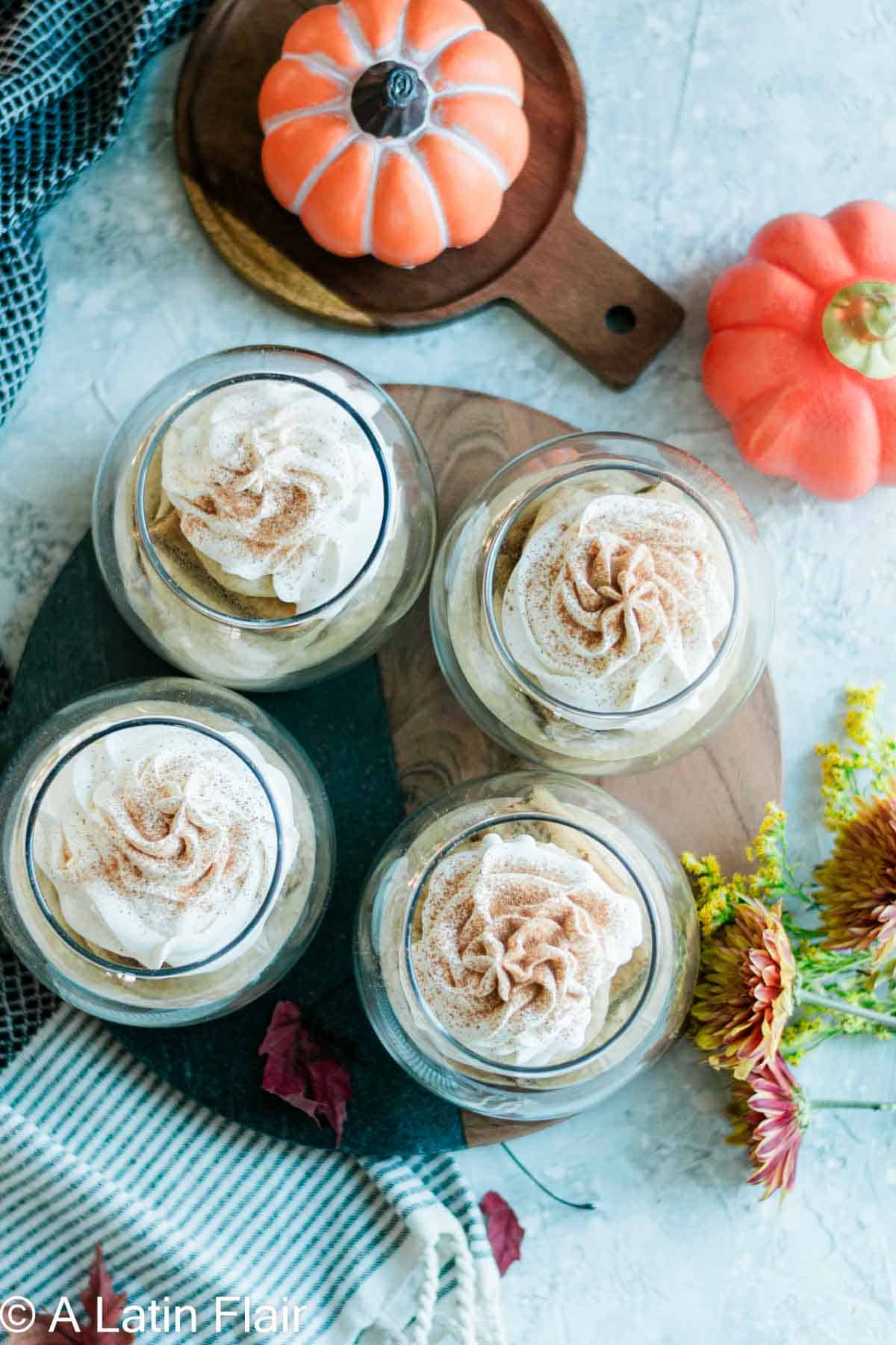 individual tiramisu with pumpkin