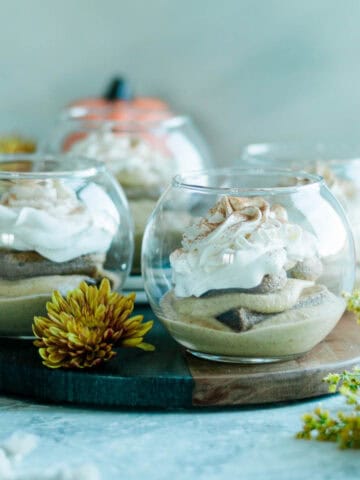 pumpkin tiramisu in glass cups