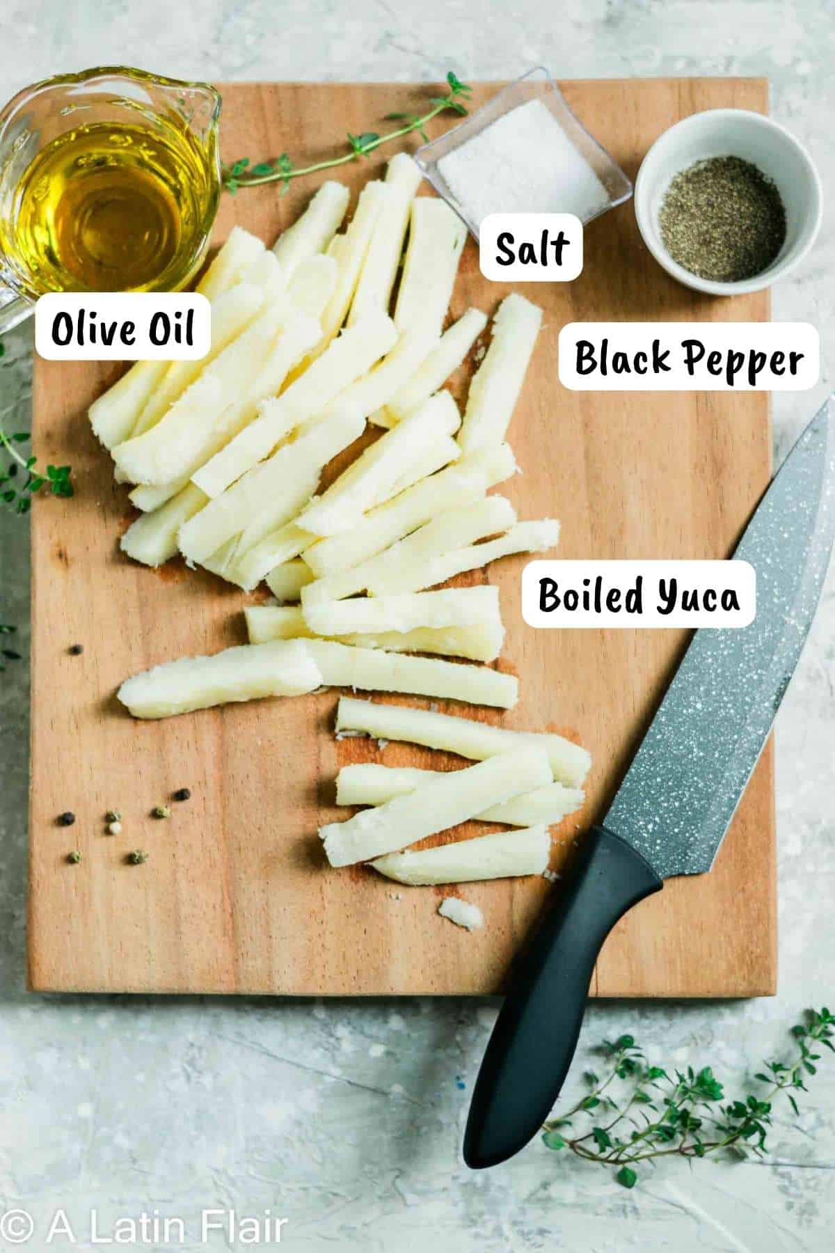 Labeled ingredients Yuca Fries Air fryer