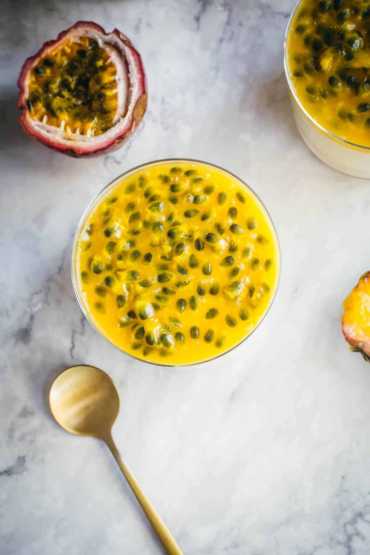 Brazilian passion fruit mousse.