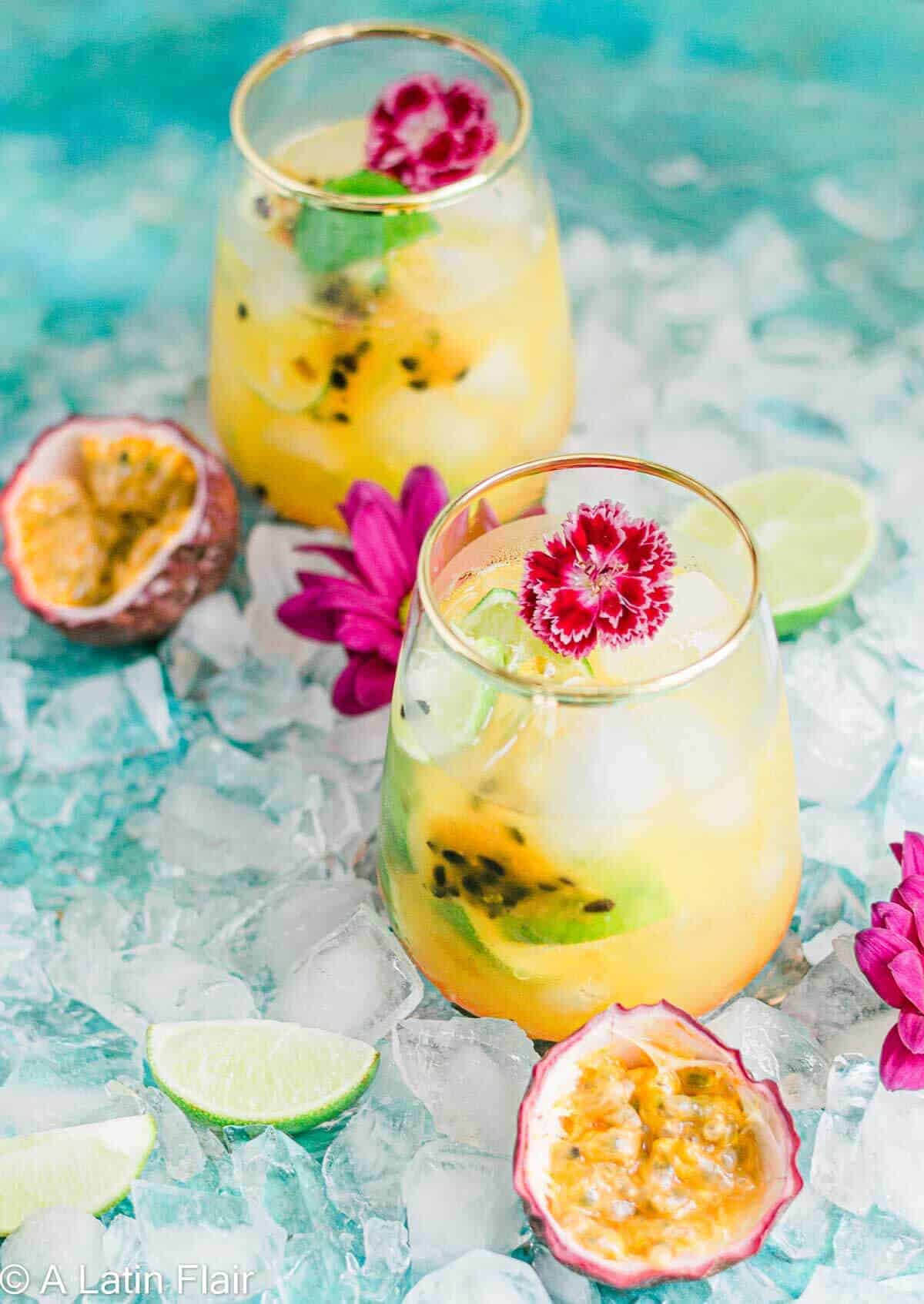 Passion fruit caipirinha.