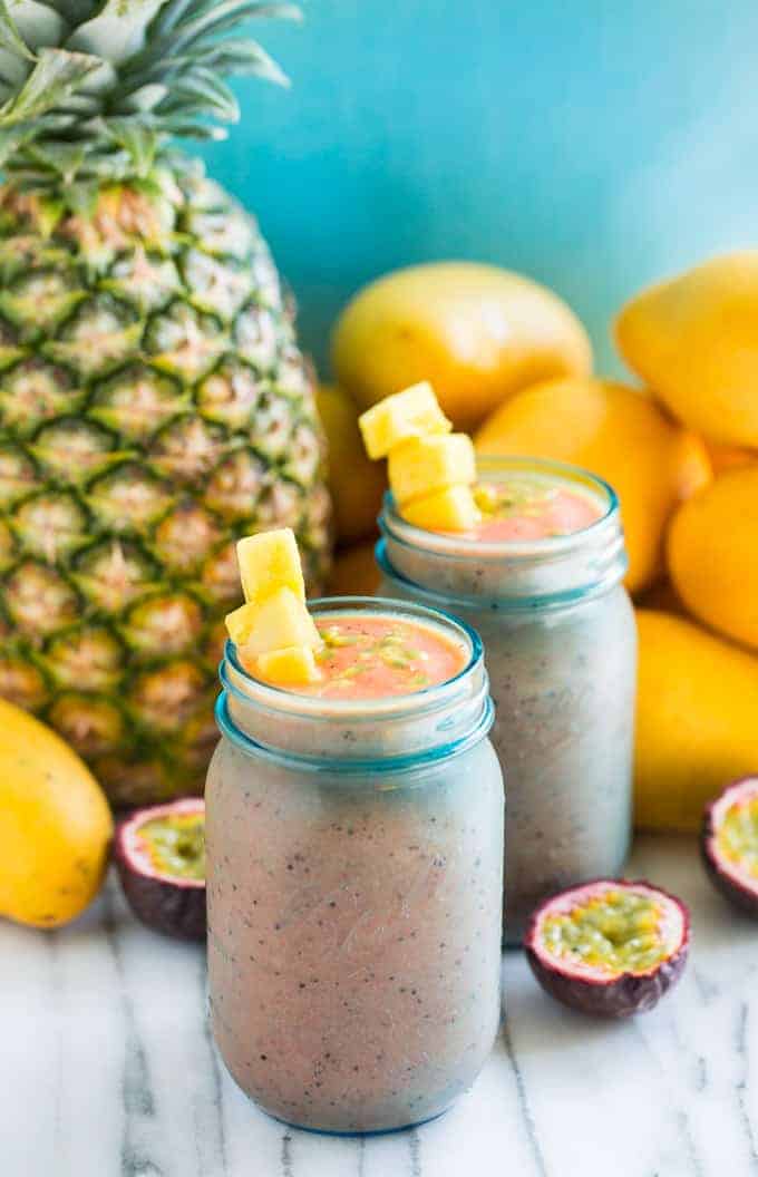 Tropical passion berry smoothie.