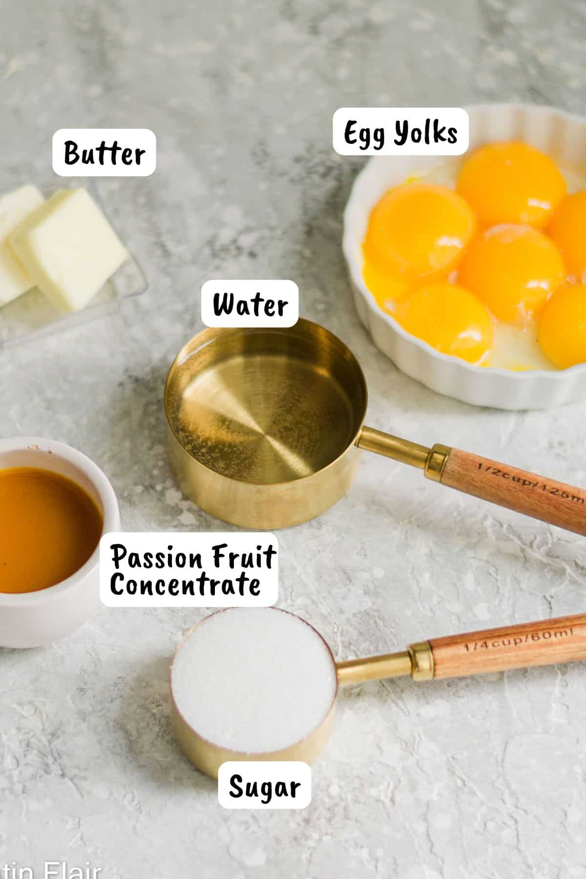 ingredients for passion fruit curd