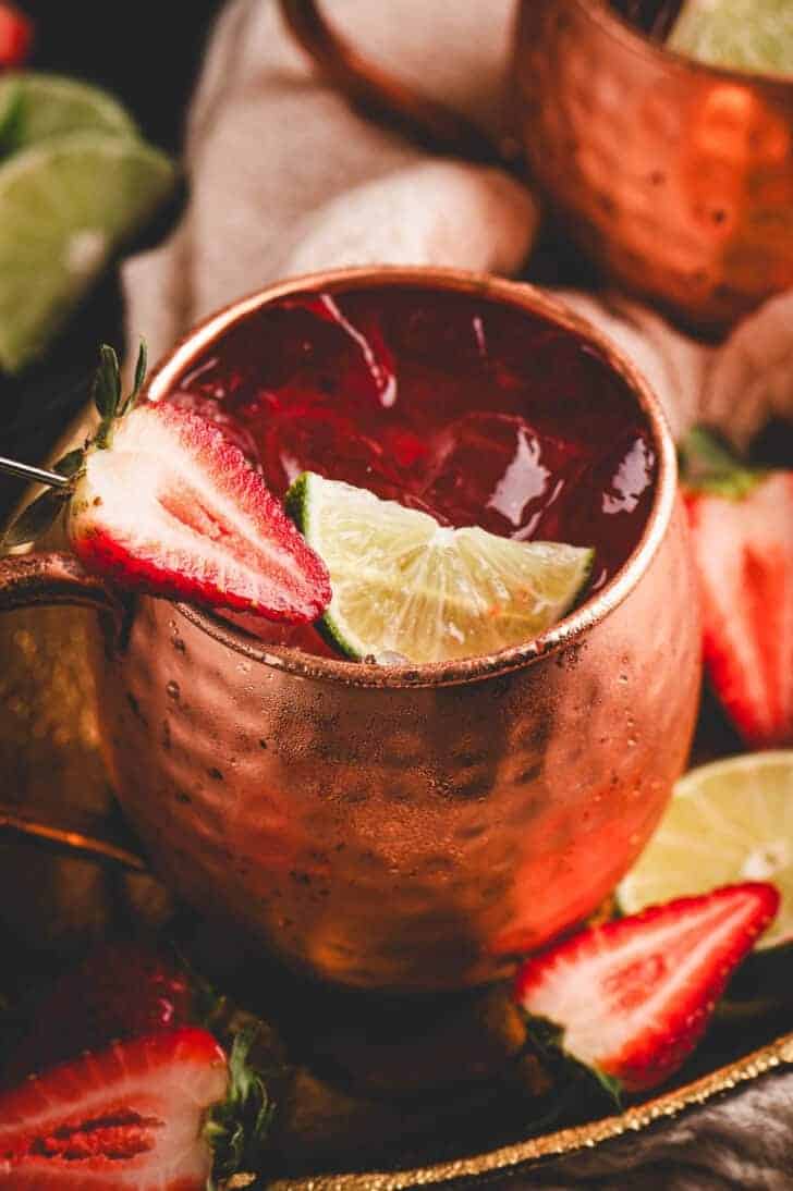 Double strawberry moscow mules.