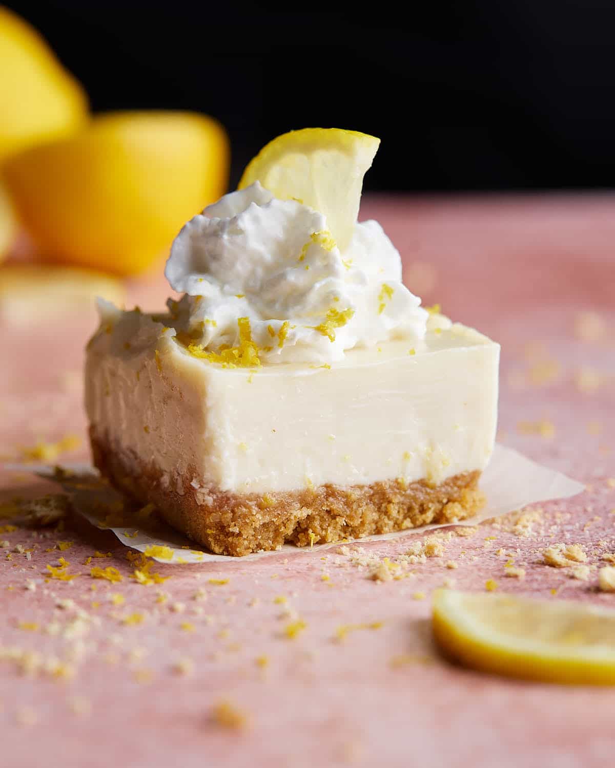Lemon bars with graham cracker crust.