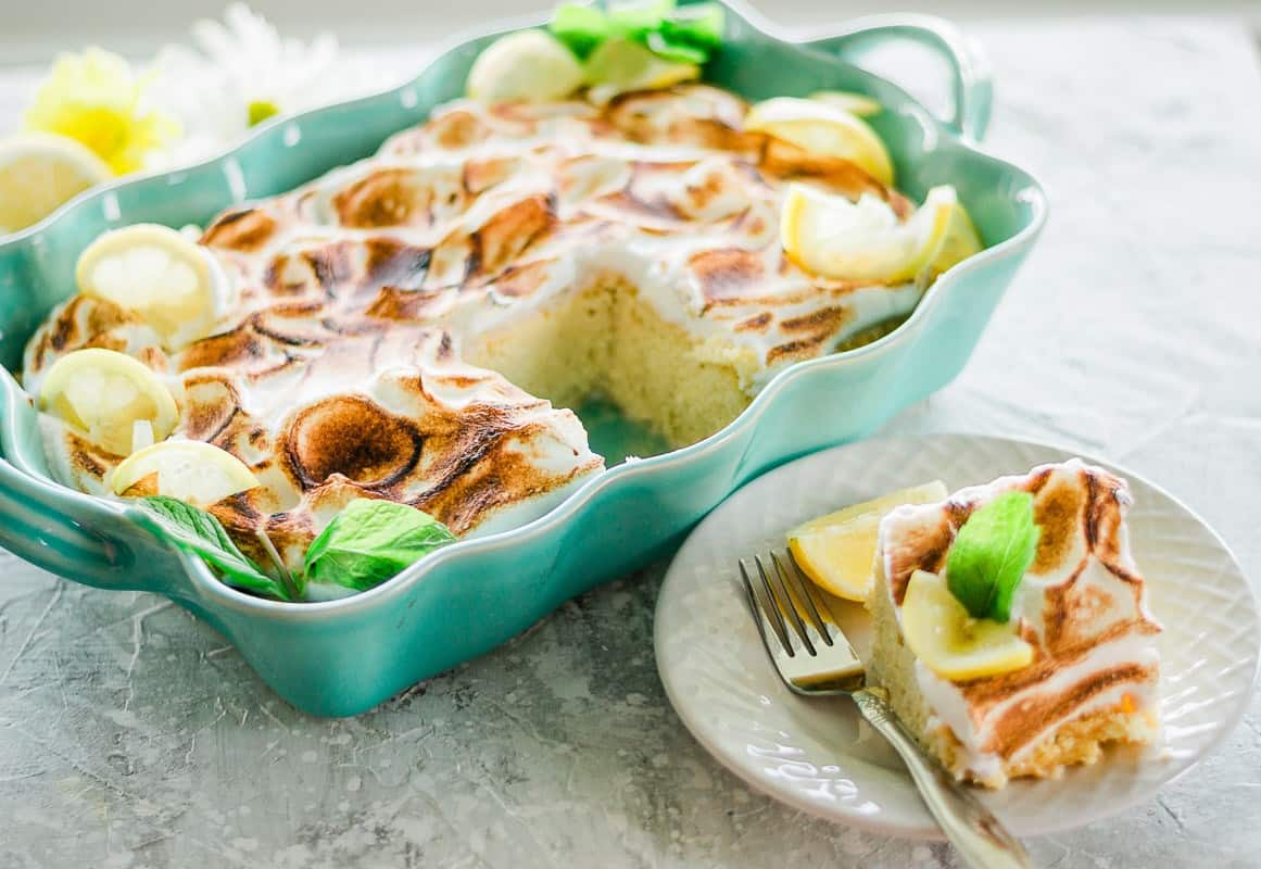 Lemon tres leches cake.