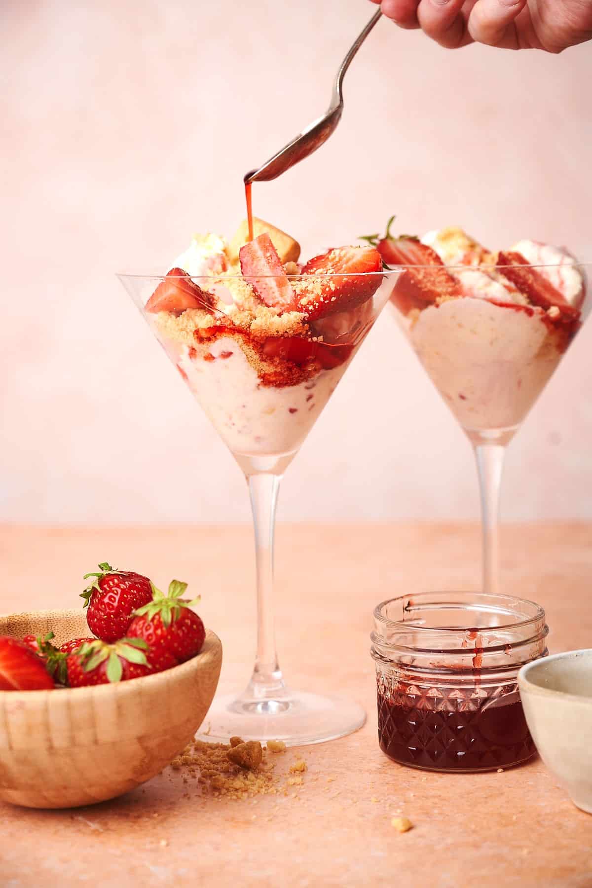 No churn strawberry shortcake ice cream.