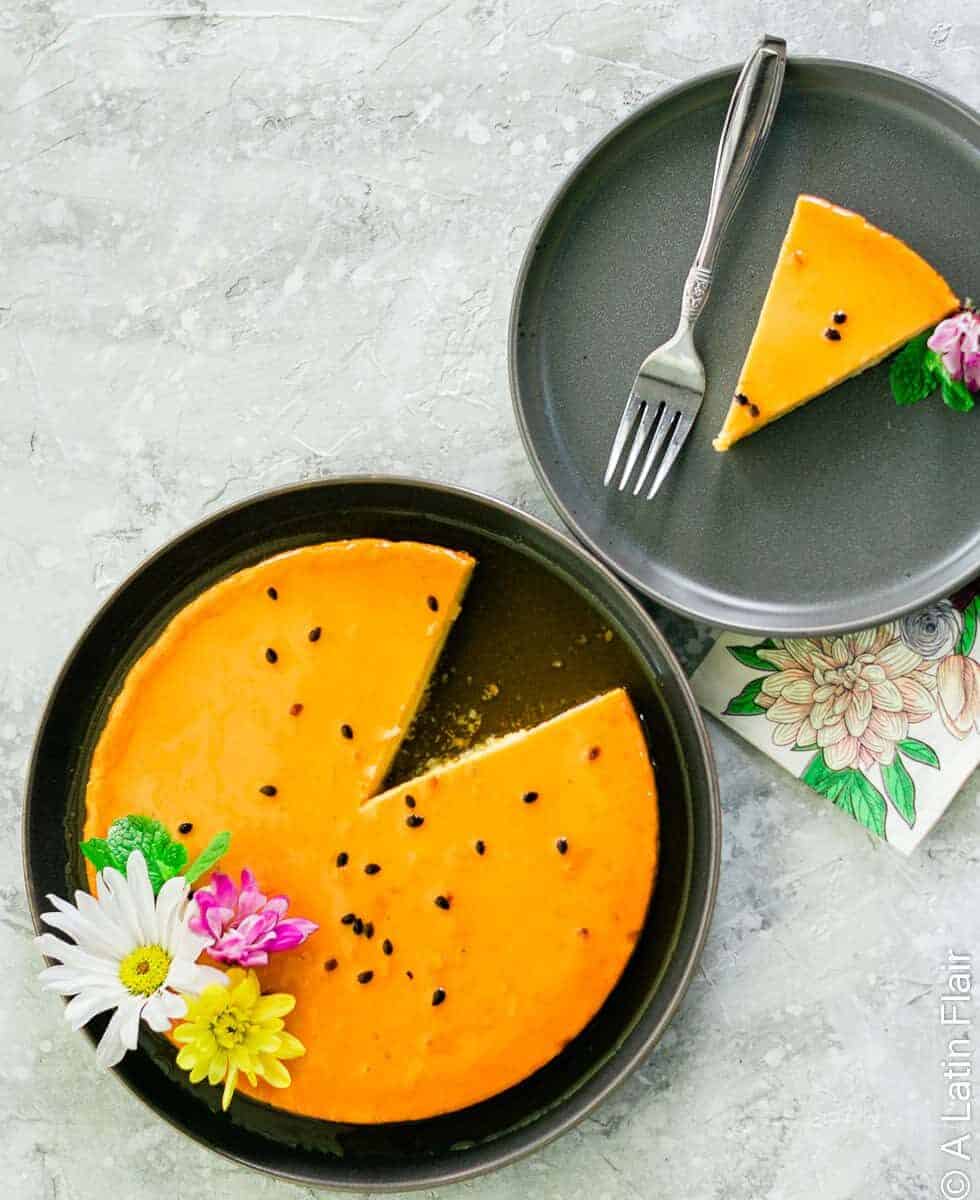 Passion fruit flan.