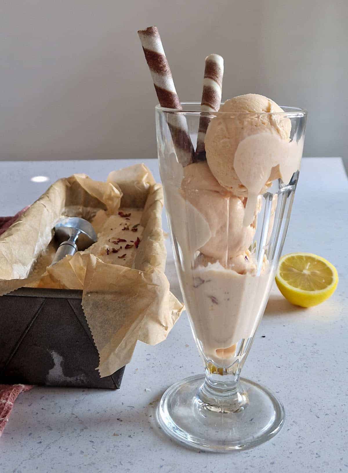 Prickly pear ice cream.